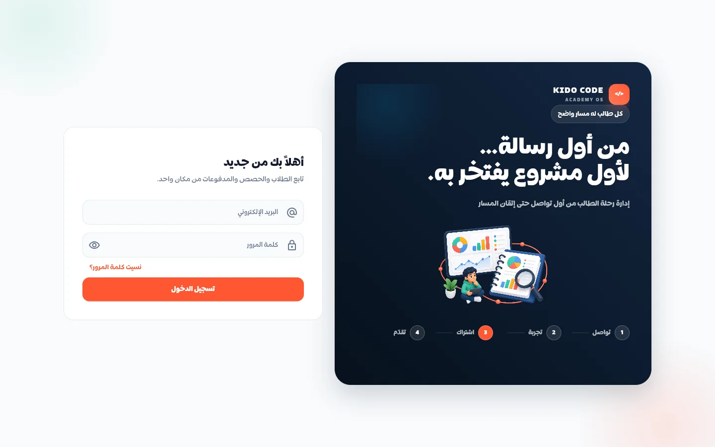 نظام كيدو كود أكاديمي — شاشة الدخول
